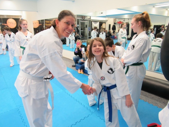 My first belt test with my daughter